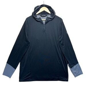 Under Armour Fitted Black Gray 1/4 Zip Hoodie Performance Long Sleeve Shirt‎ XL